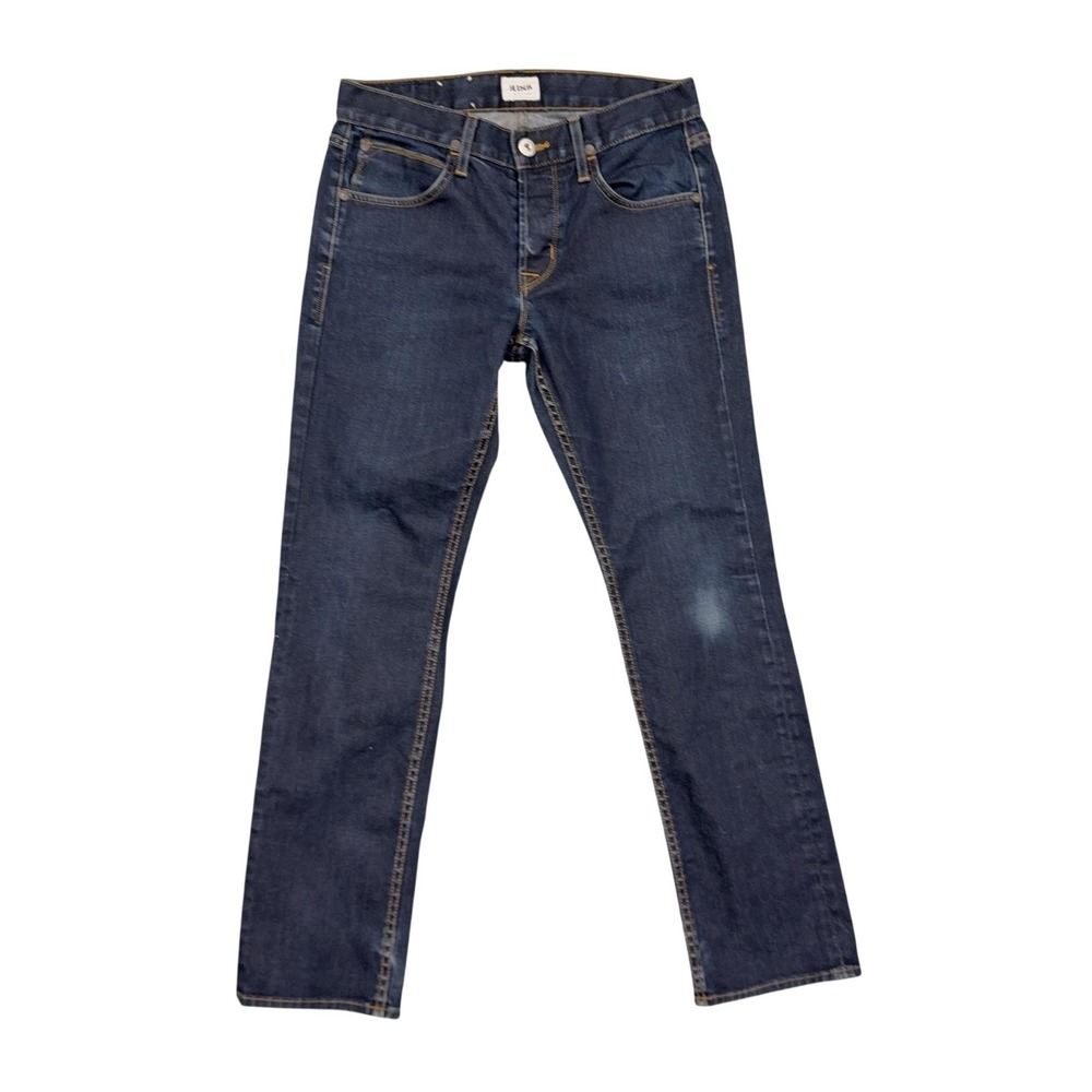 Hudson Byron Five Pkt Straight Jeans Mens 30x30 Blue Dark Wash Button Fly Denim